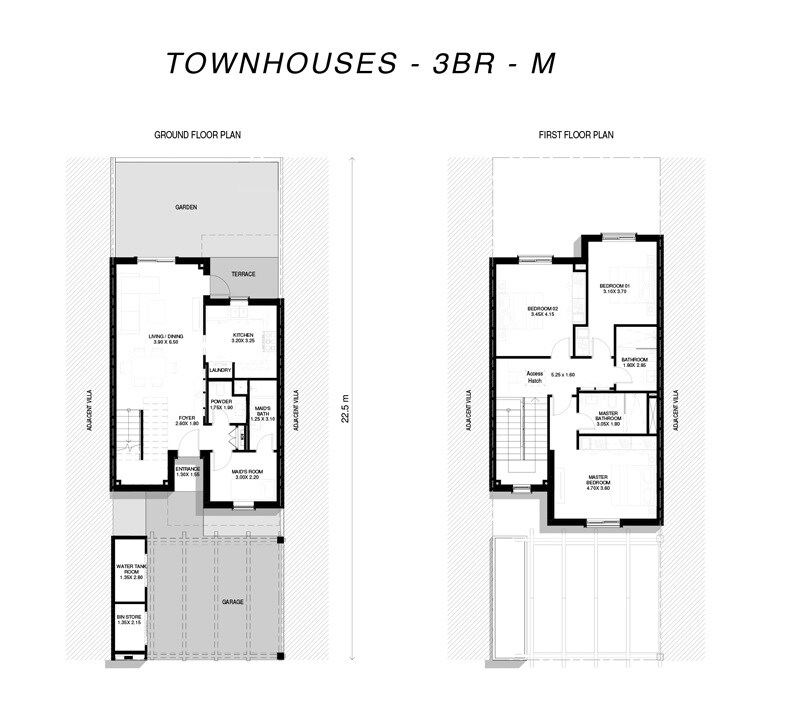3 Beds 1755 Sq. Ft. Townhouse
