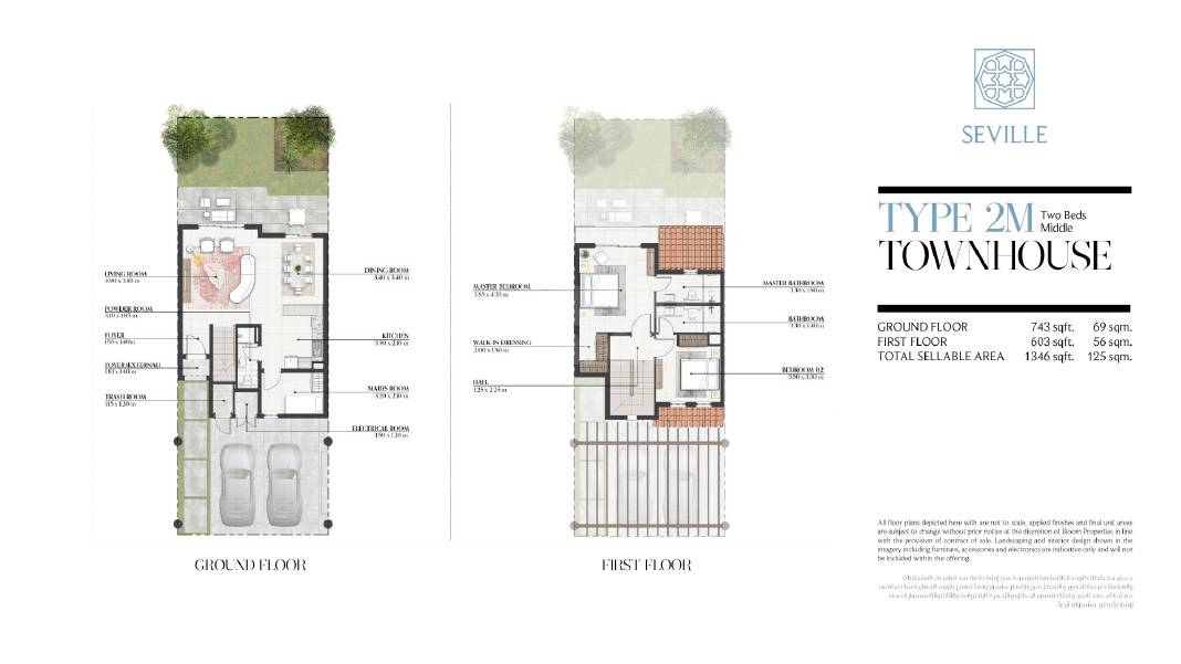 2 Beds 1346 Sq. Ft. Townhouse