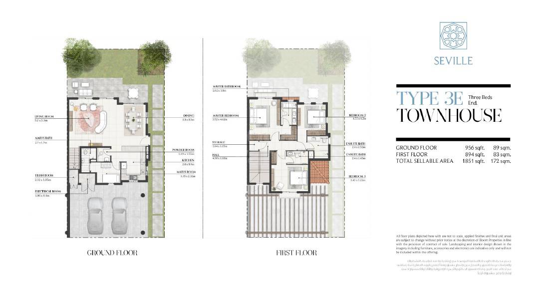 3 Beds 1851 Sq. Ft. Townhouse