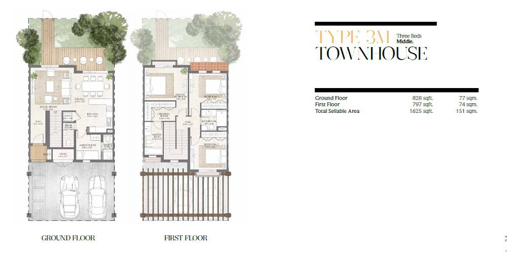 3 Beds 1625 Sq. Ft. Townhouse