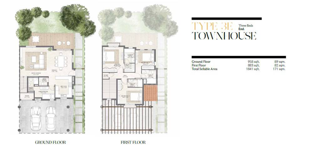 3 Beds 1841 Sq. Ft. Townhouse
