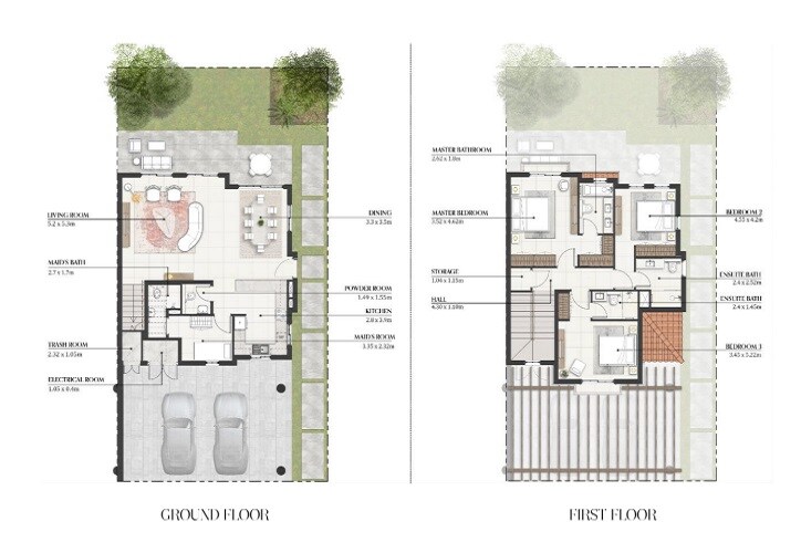 3 Beds 1847 Sq. Ft. Townhouse