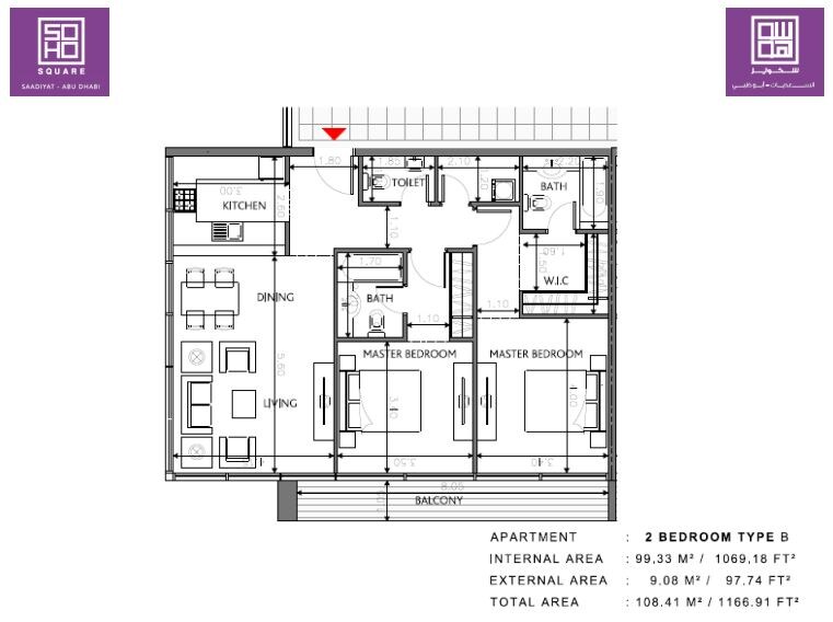 2 Beds 1167 Sq. Ft. Apartment
