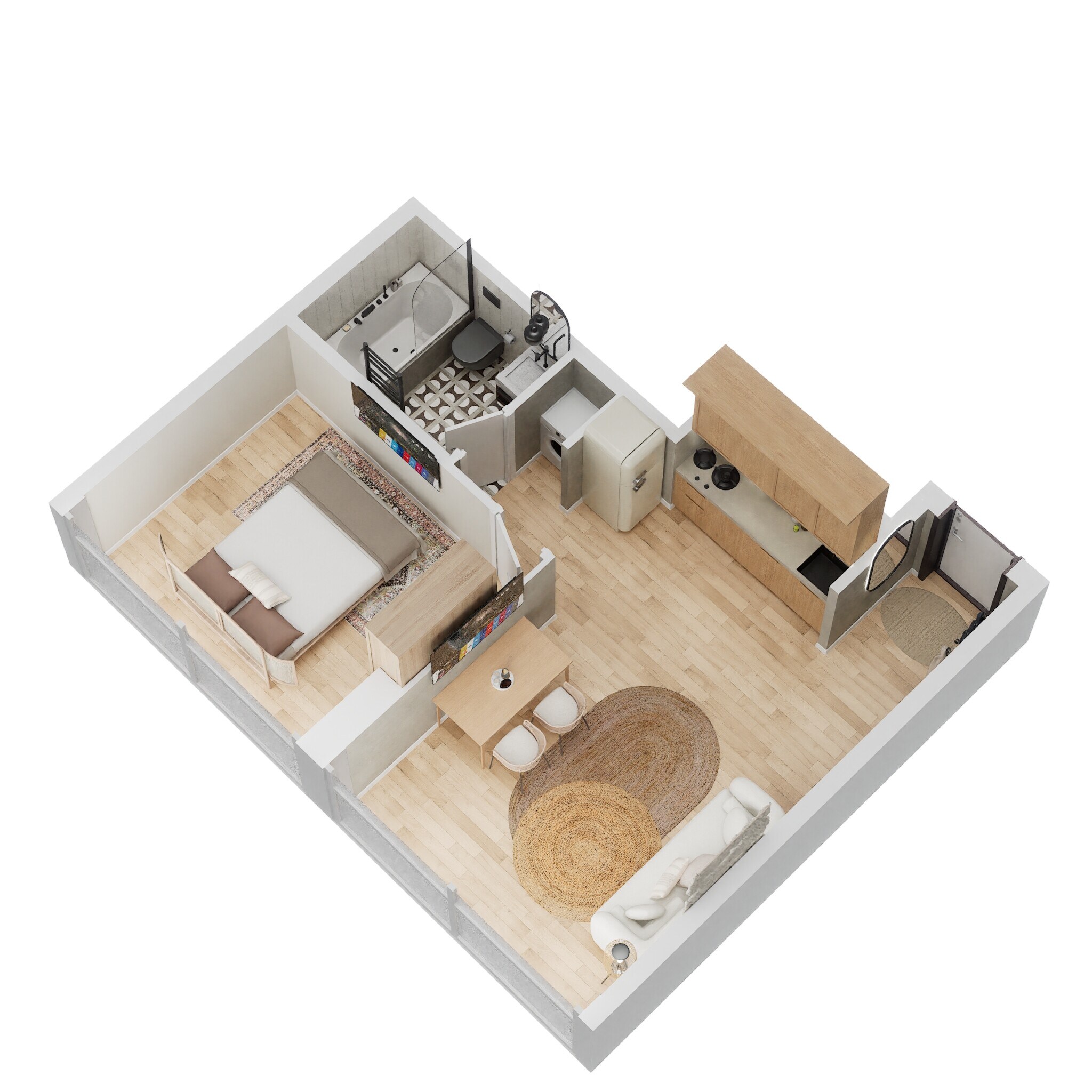 1 Bed 437 Sq. Ft. Apartment