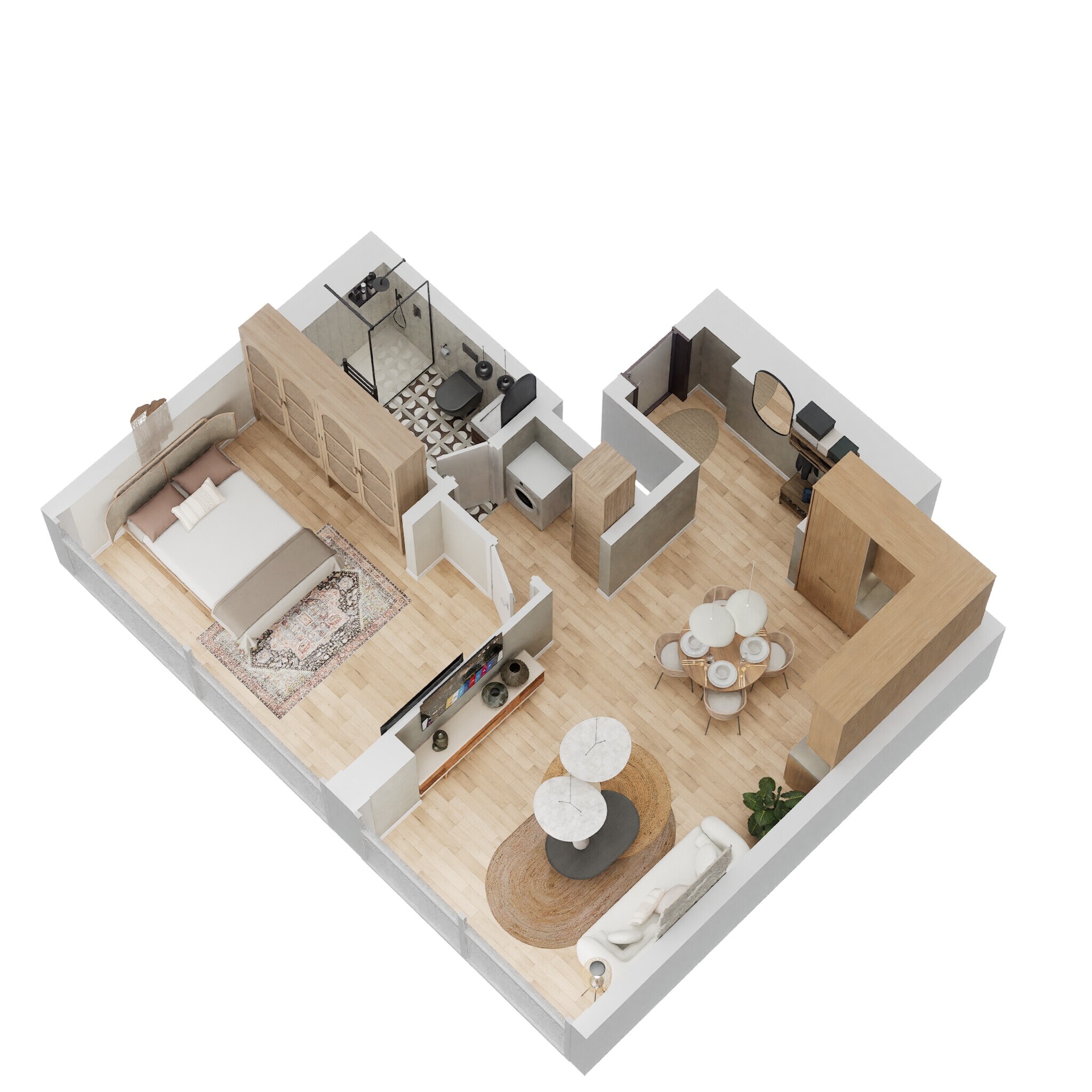 1 Bed 546 Sq. Ft. Apartment