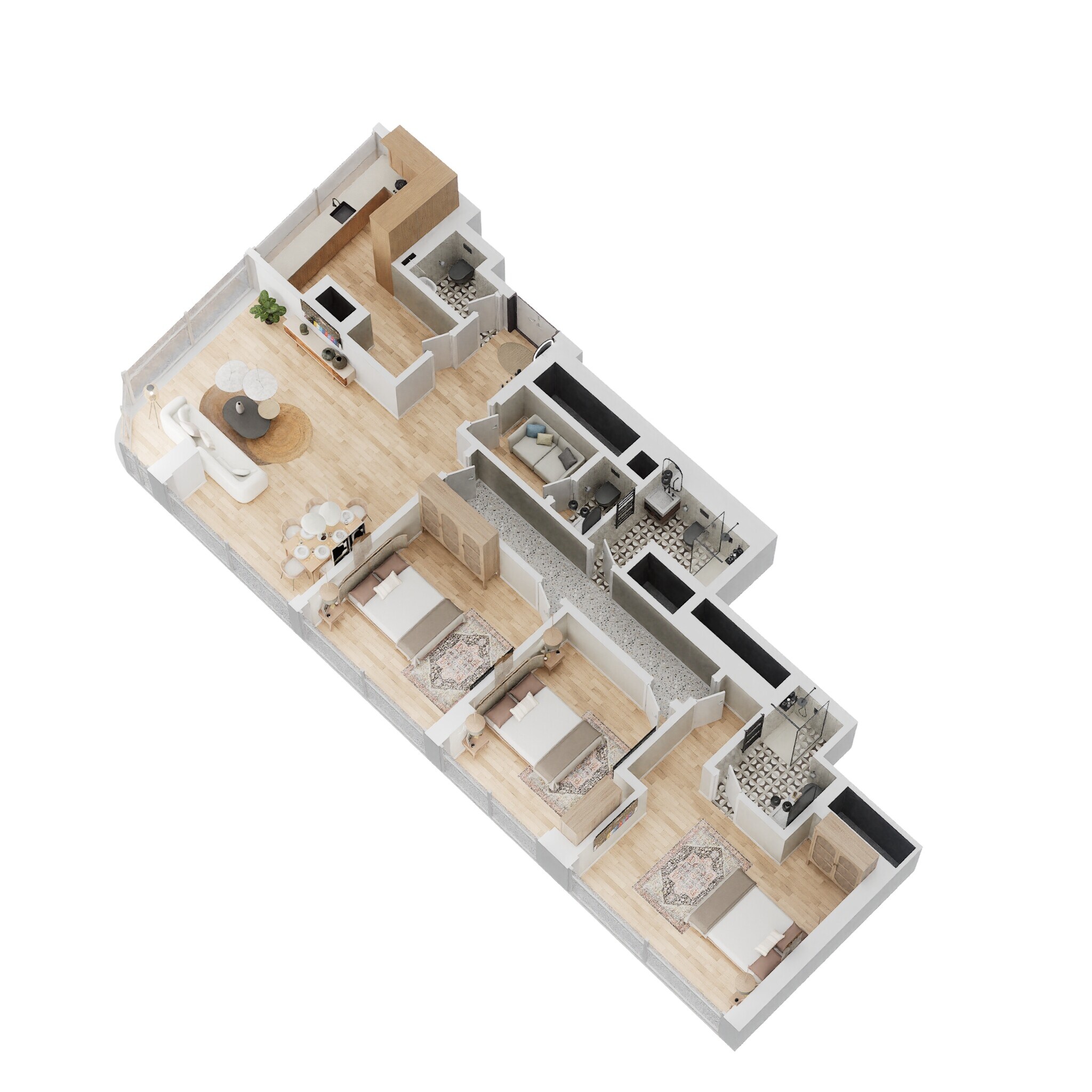 3 Beds 1593 Sq. Ft. Apartment