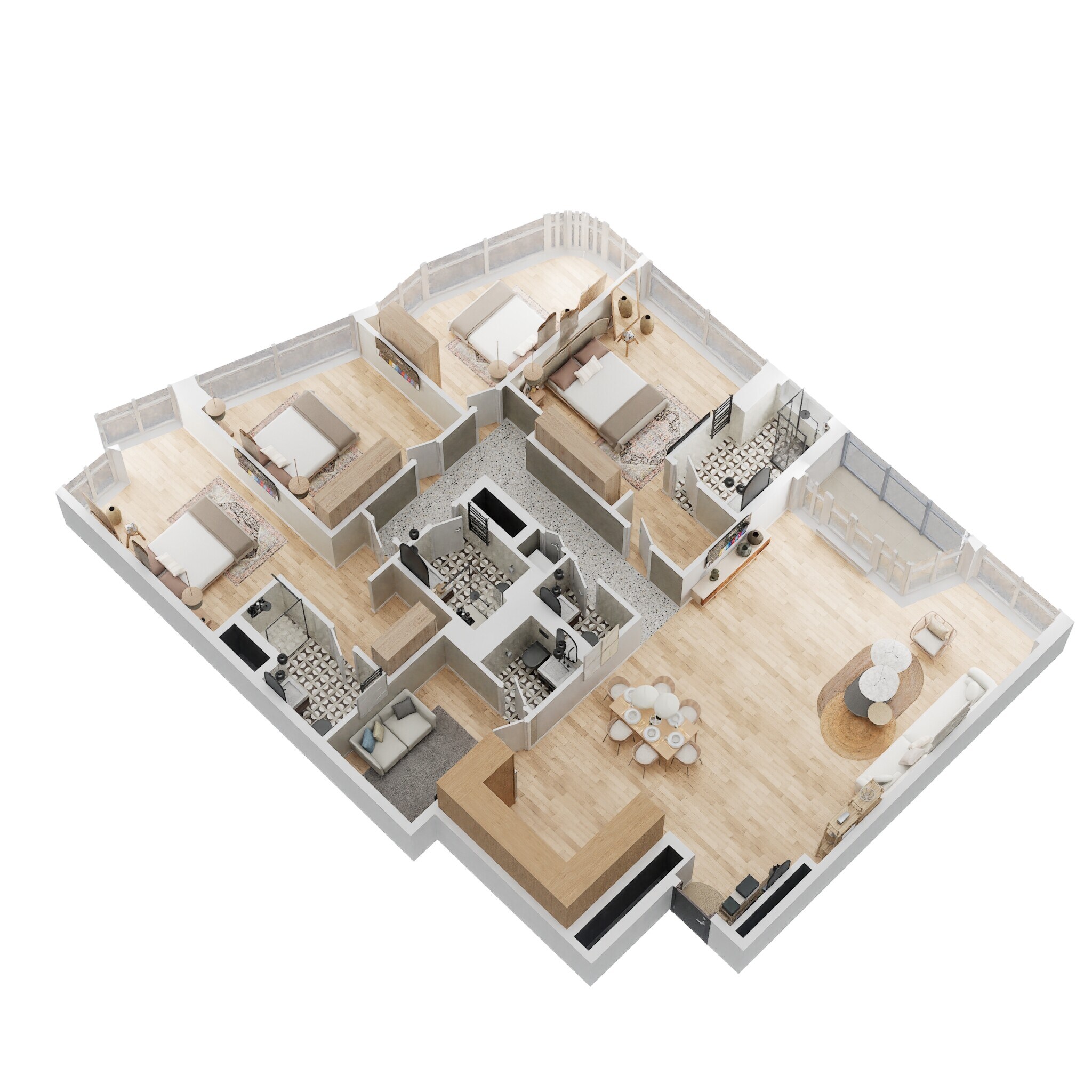 4 Beds 2179 Sq. Ft. Apartment