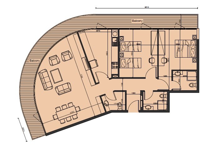 2 Beds 1965 Sq. Ft. Apartment