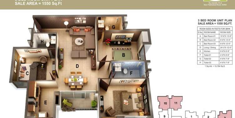 ansal emerald heights apartment 3 bhk 1550sqft 20213719153712