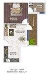 O P The Luxe Paradiise 1 BHK Layout