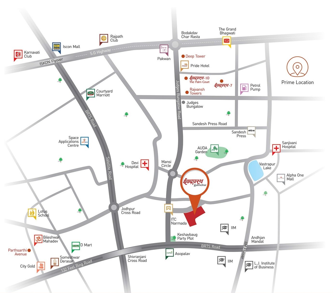 Deep Indraprasth Gulmohar Location Image