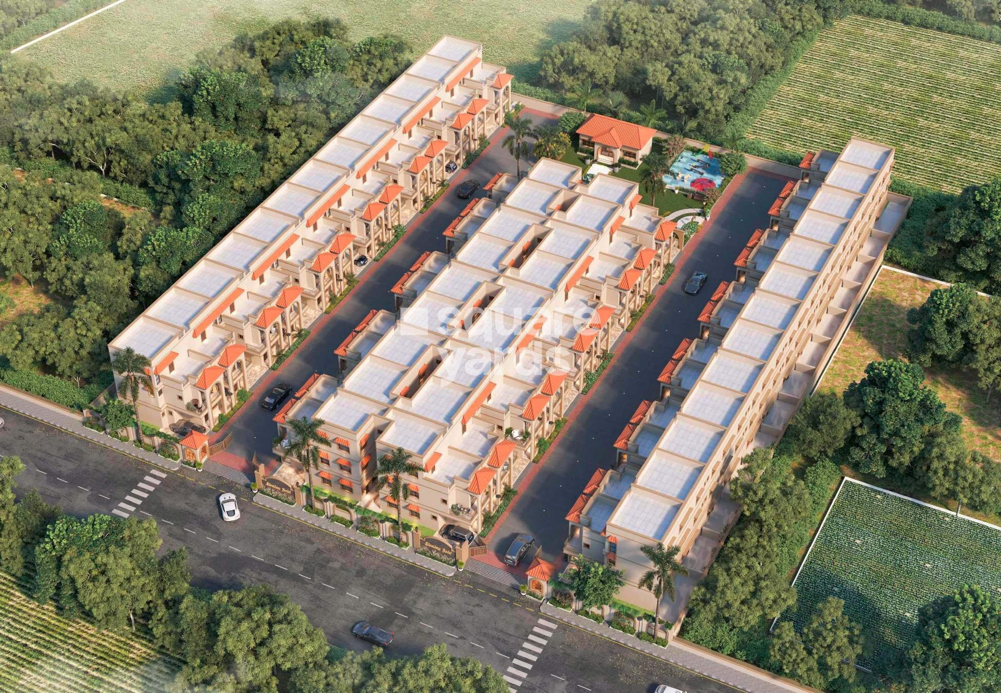 Parmeshwar-Shivalay-Gold_a large building with a lot of windows