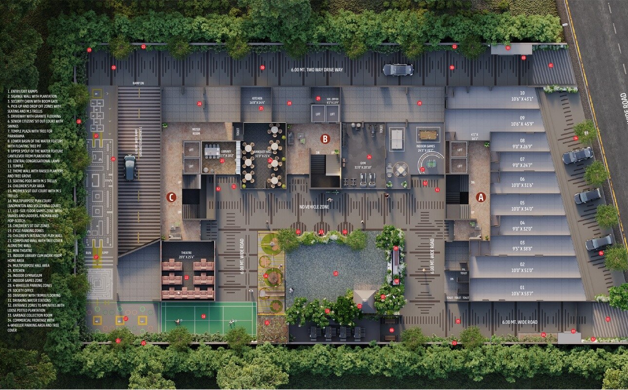 Satvam-Viburnum_an aerial view of a building with graffiti on it
