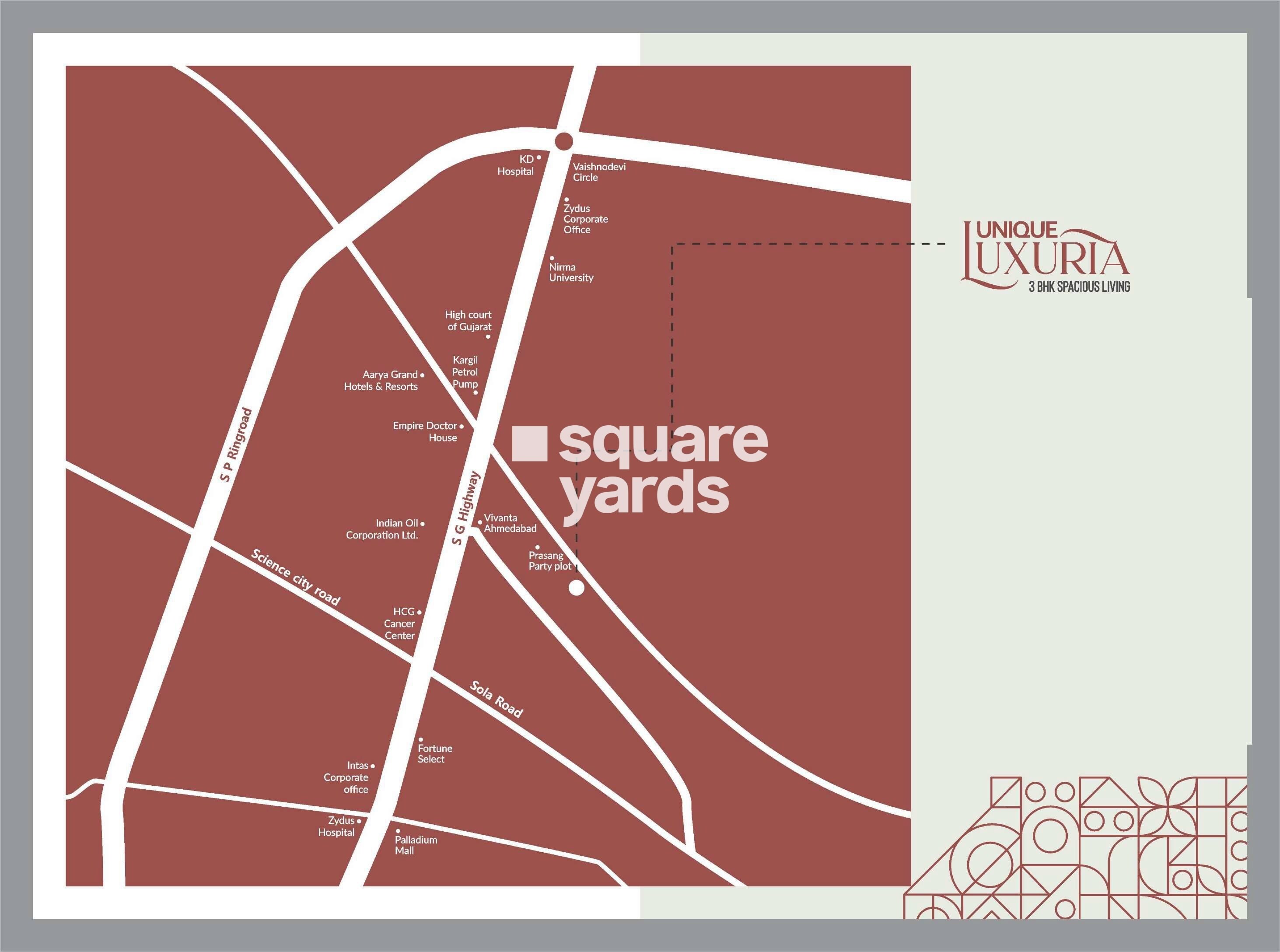 Unique Luxuria Ahmedabad Location Image