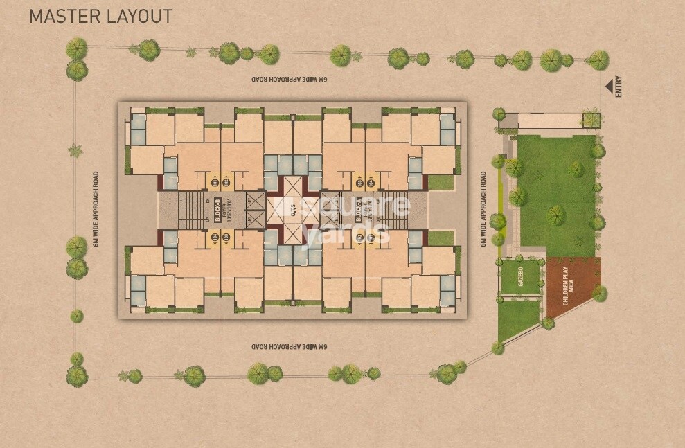 Upvan-Skyline_an aerial view of a building with a train on it