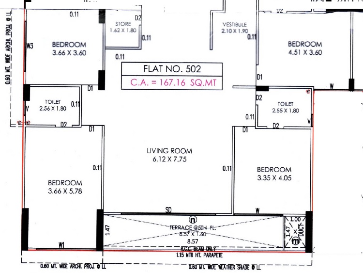 4 BHK 1802 Sq. Ft. Apartment in 7th Heaven Earth Eleanor