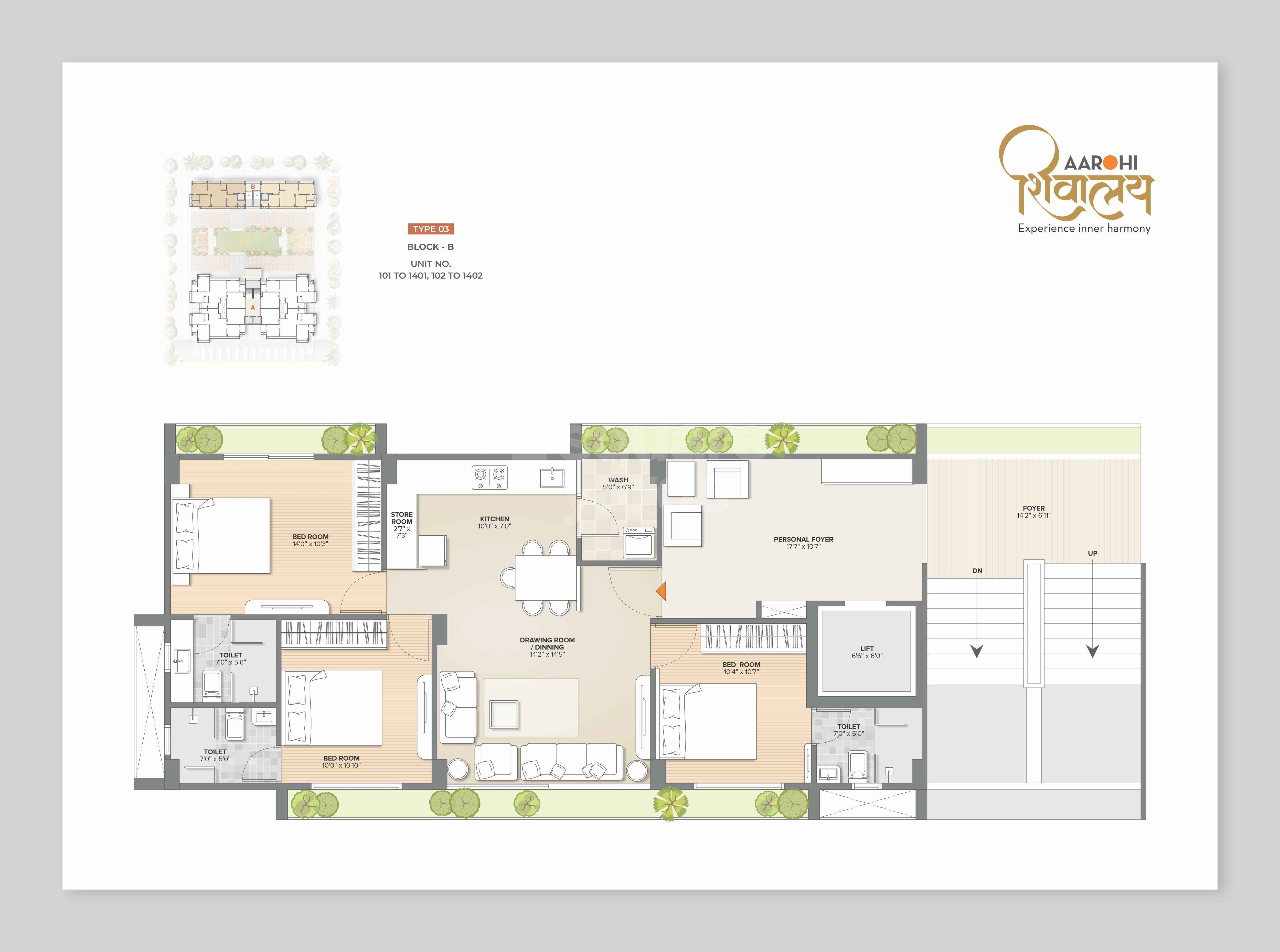 3 BHK 2187 Sq. Ft. Apartment