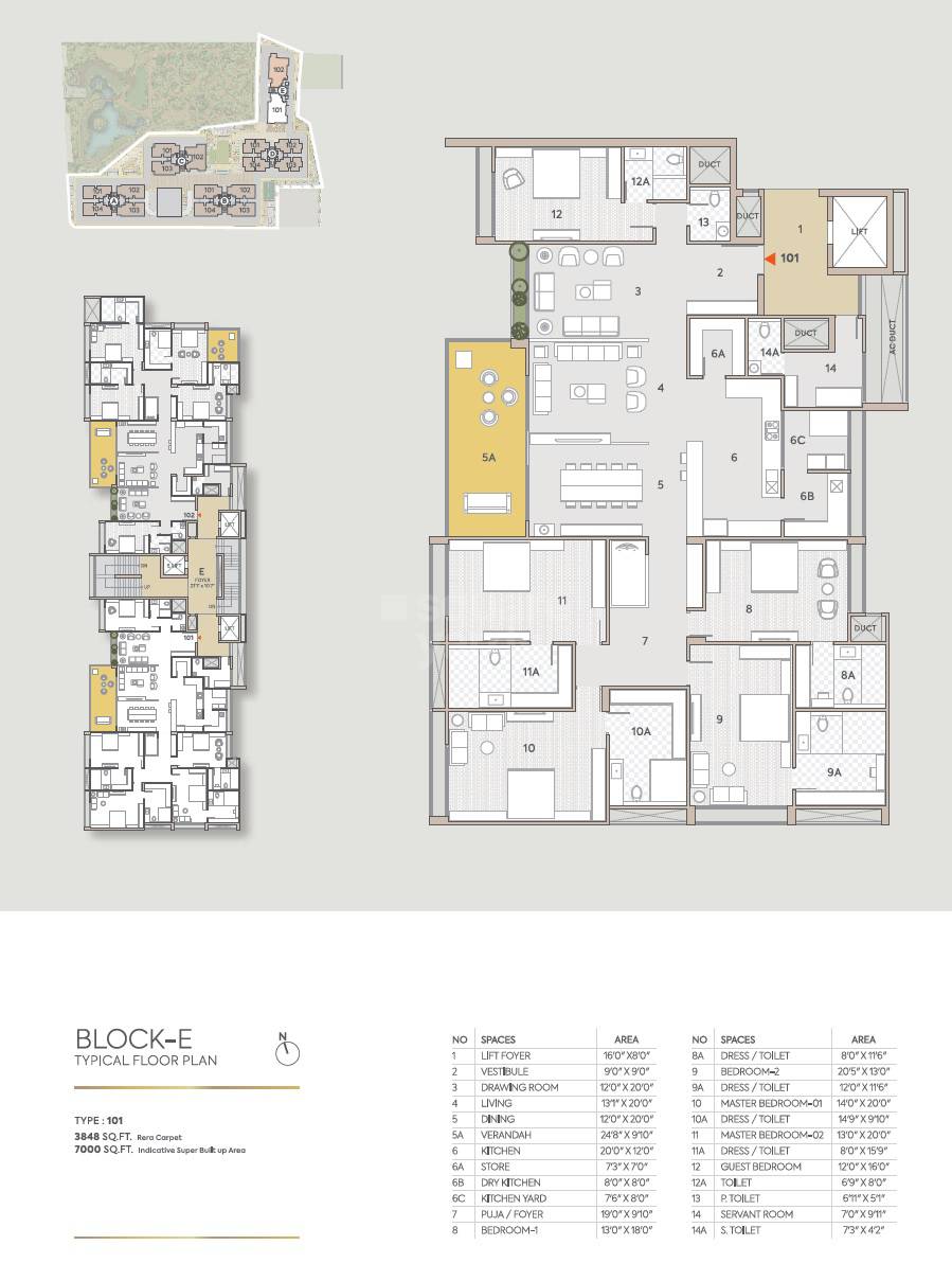 Floor plan of 5 BHK 3848 Sq. Ft. Apartment in Aaryan Aranyam, Ahmedabad