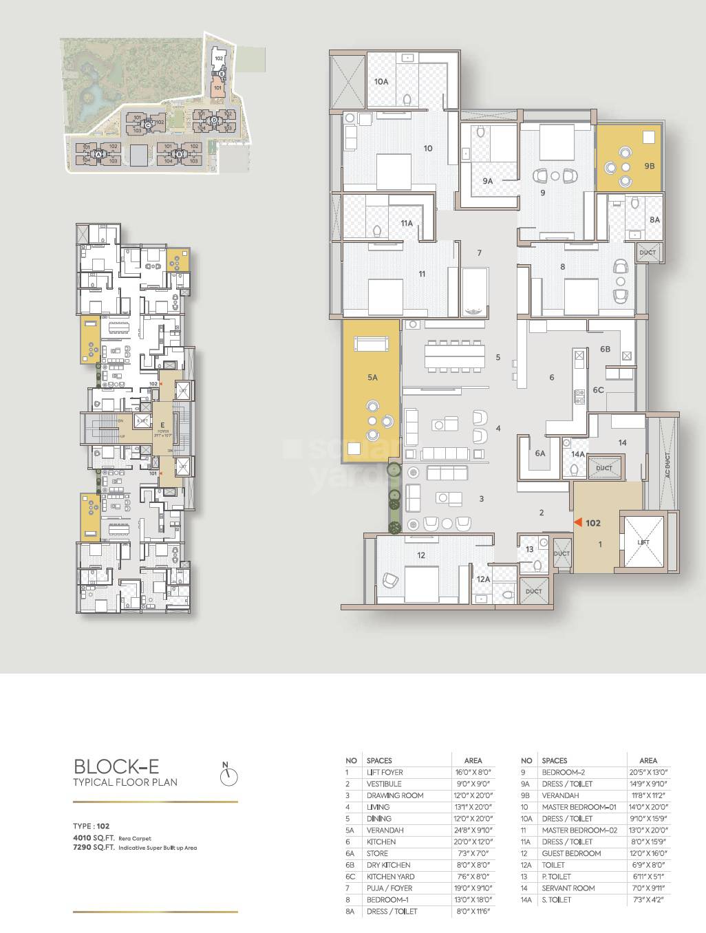 Floor plan of 5 BHK 4010 Sq. Ft. Apartment in Aaryan Aranyam, Ahmedabad