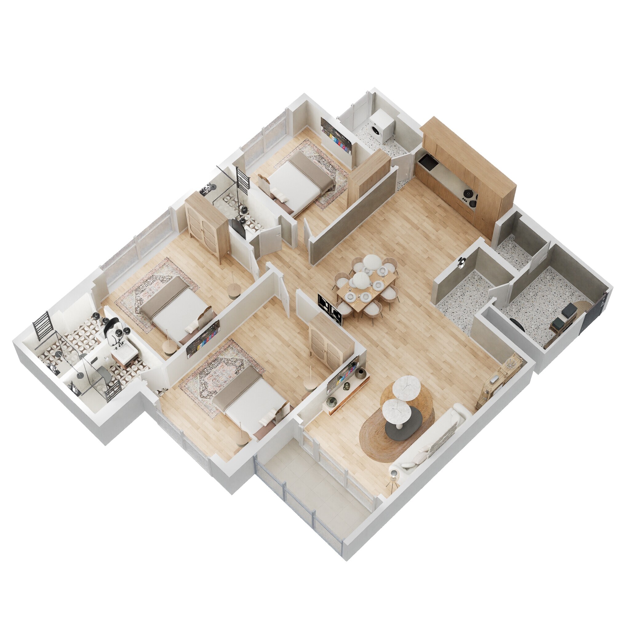 3 BHK 1117 Sq. Ft. Apartment