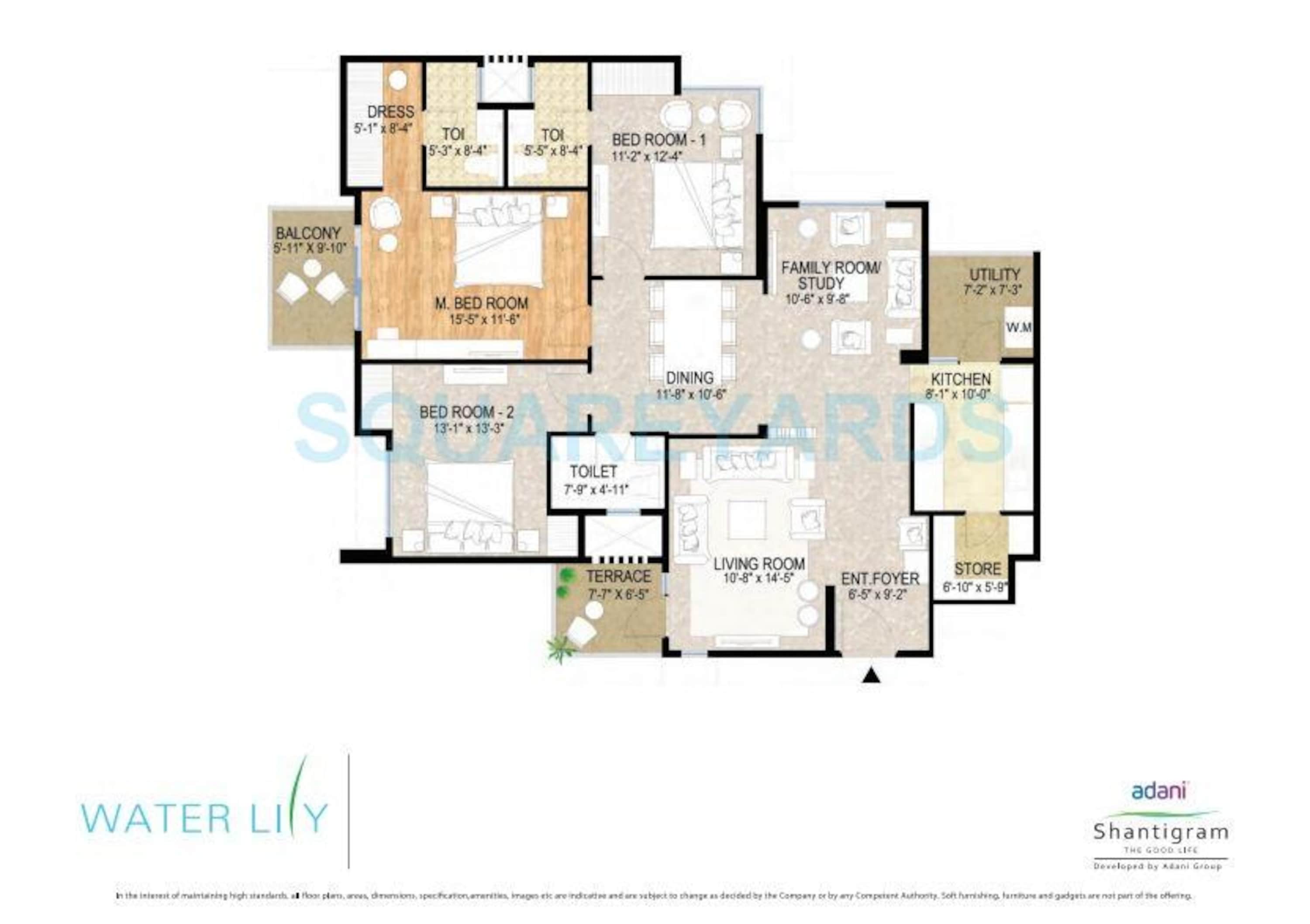 adani shantigram water lily apartment 3bhk 2433sqft1