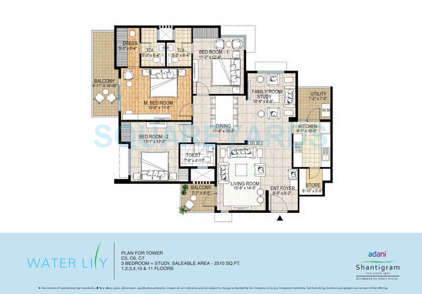 3 BHK 2510 Sq. Ft. Apartment