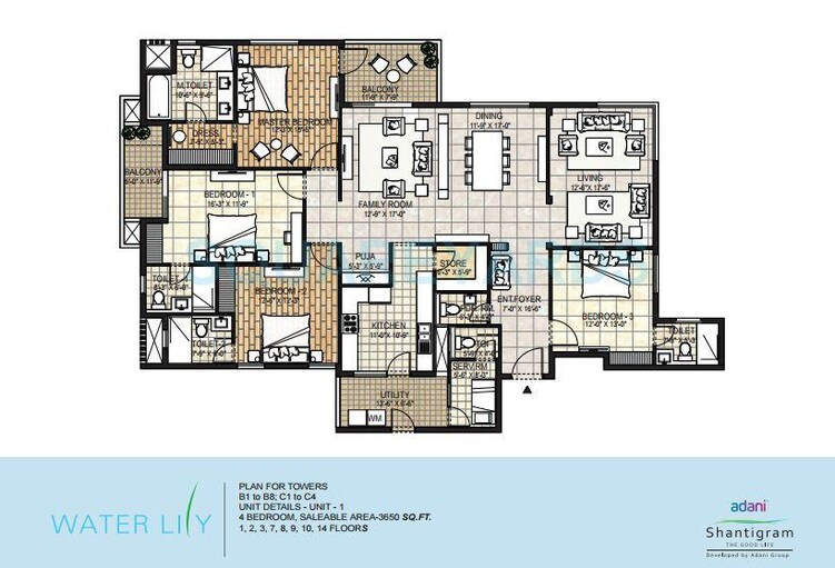adani shantigram water lily apartment 4bhk 3650sqft1