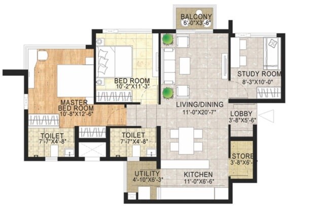 2 BHK 1400 Sq. Ft. Apartment