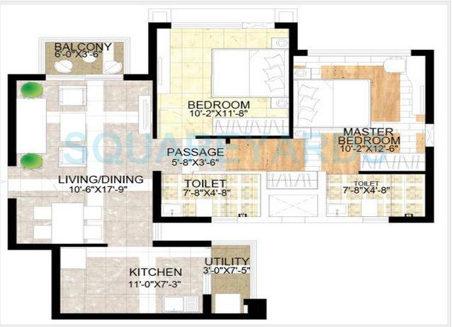 2 BHK 1080 Sq. Ft. Apartment