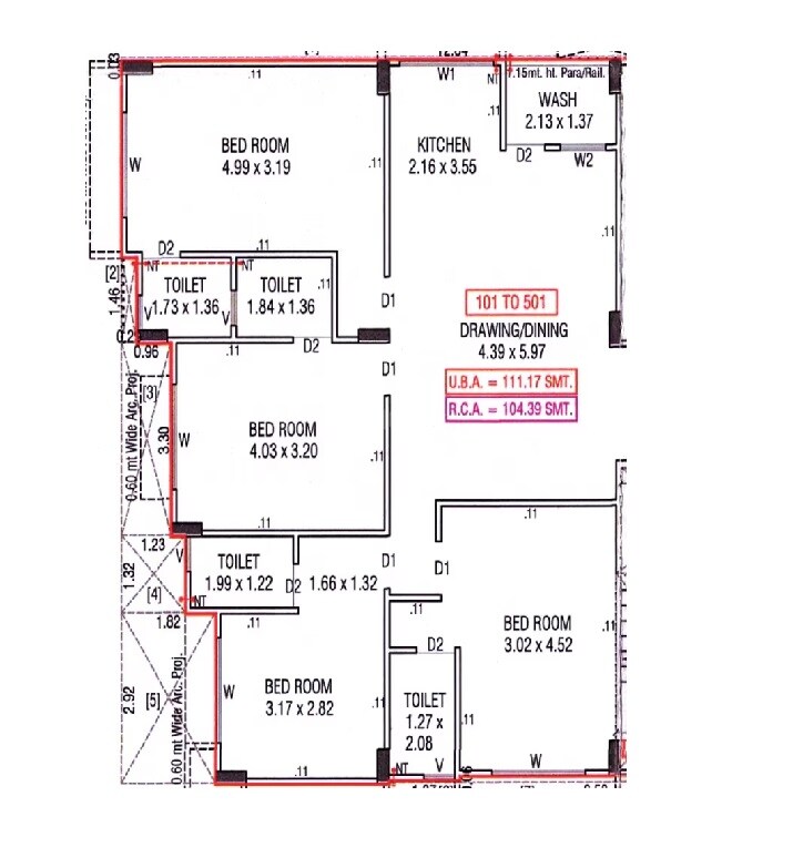 Floor plan of 4 BHK 1124 Sq. Ft. Apartment in Airaavat Divine 10, Ahmedabad
