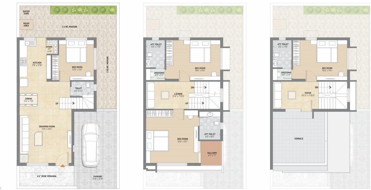 Floor plan of 4 BHK 1952 Sq. Ft. Villa in Ami Elegance, Ahmedabad