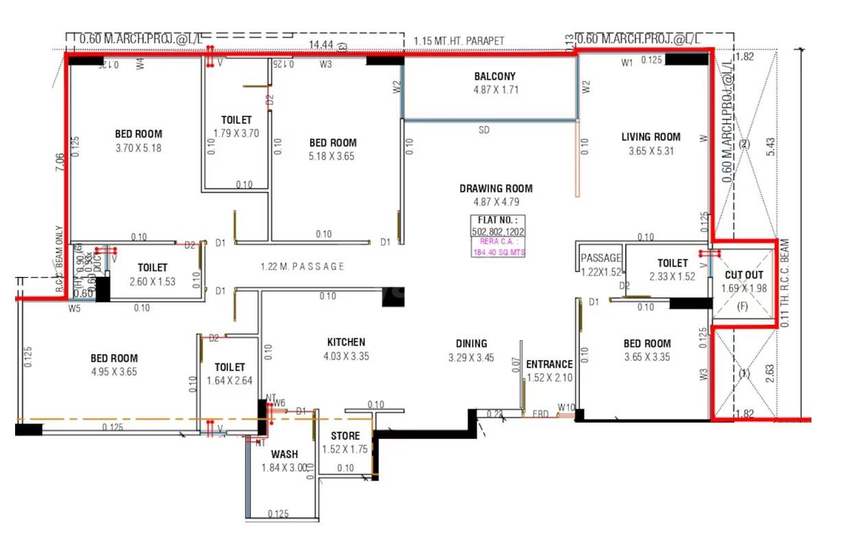 4 BHK 1984 Sq. Ft. Apartment in Anantara Alora