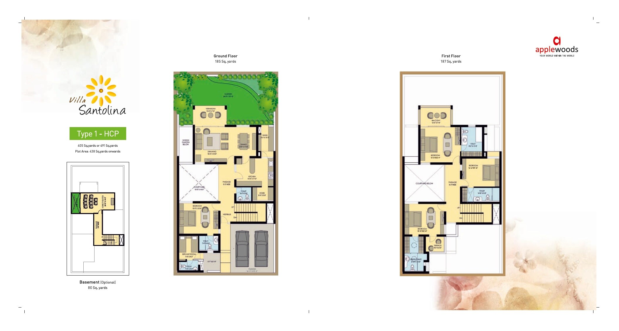 Floor plan of 4 BHK 3942 Sq. Ft. Villa in Applewood Santolina, Ahmedabad
