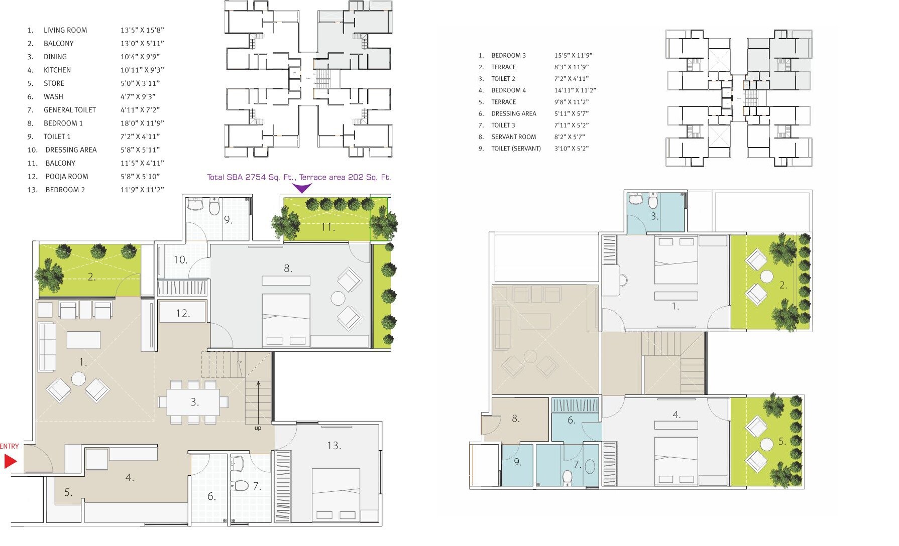 4 BHK 2754 Sq. Ft. Apartment