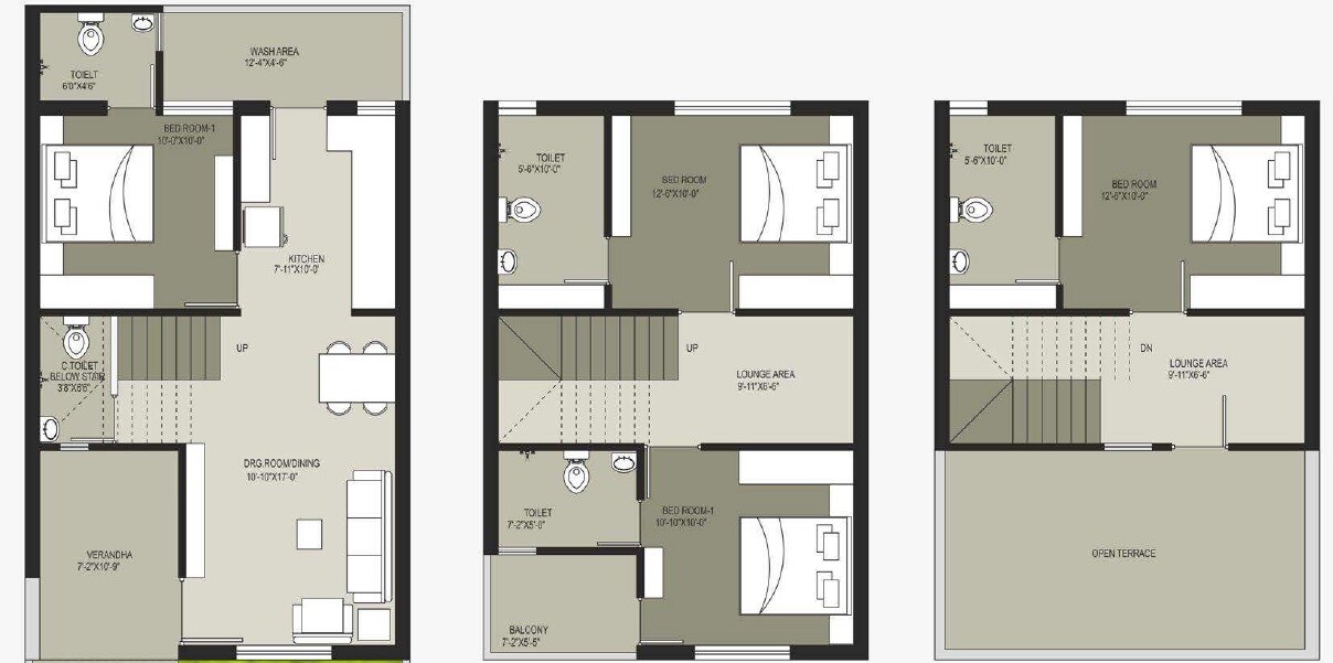 Floor plan of 4 BHK 2484 Sq. Ft. Villa in Arham Villa, Ahmedabad