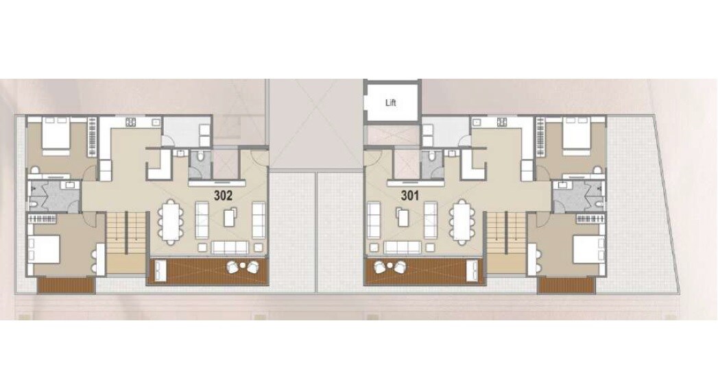 Floor plan of 4 BHK 1898 Sq. Ft. Apartment in Aristo Aatman, Ahmedabad
