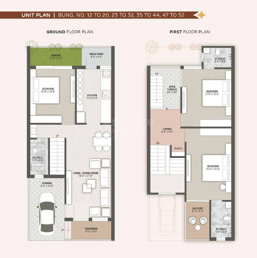 Floor plan of 3 BHK 2376 Sq. Ft. Villa in Aroma 56, Ahmedabad