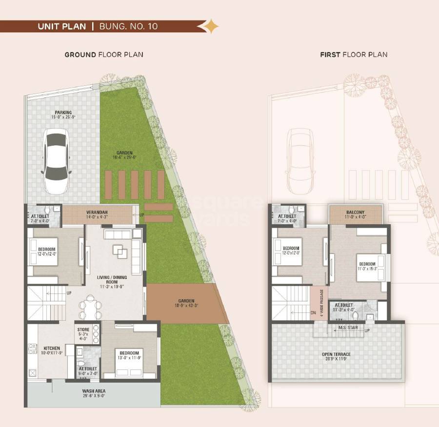 Floor plan of 4 BHK 3339 Sq. Ft. Villa in Aroma 56, Ahmedabad