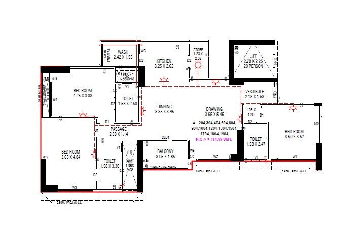 2 BHK 1238 Sq. Ft. Apartment