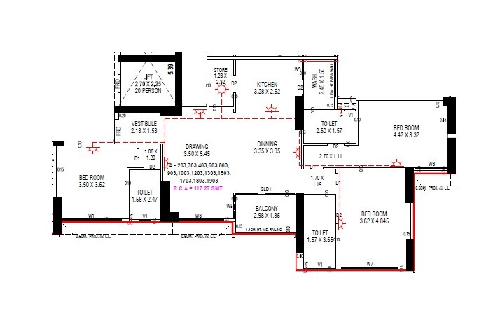 3 BHK 1262 Sq. Ft. Apartment