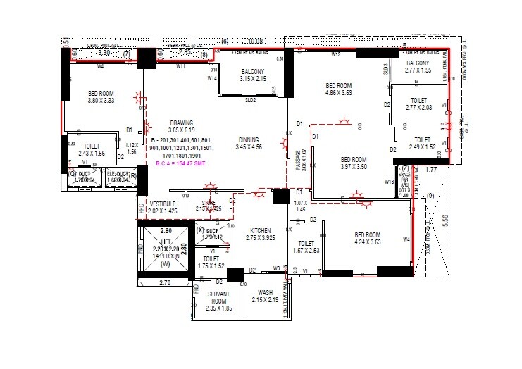 4 BHK 1663 Sq. Ft. Apartment