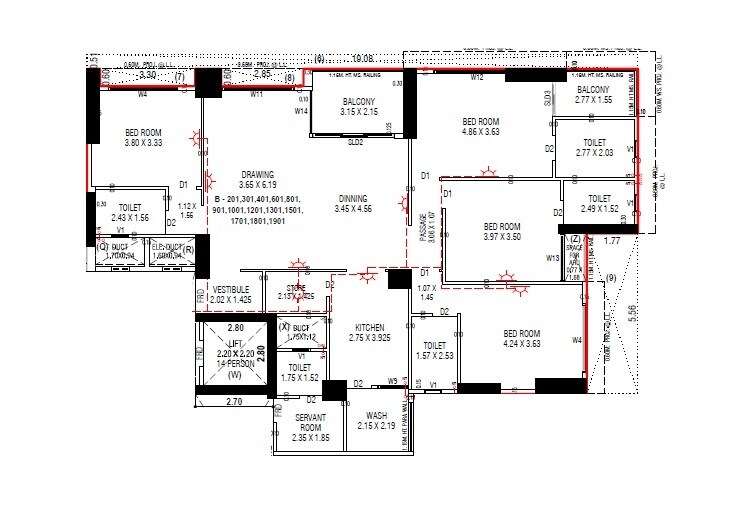 4 BHK 1835 Sq. Ft. Apartment