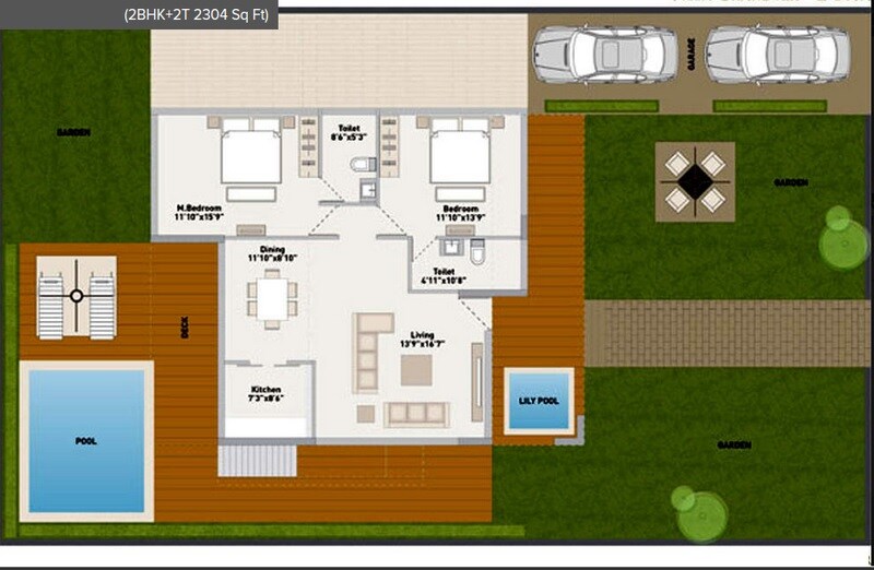Floor plan of 2 BHK 2304 Sq. Ft. Villa in Arvind Infra Beyond Five, Ahmedabad