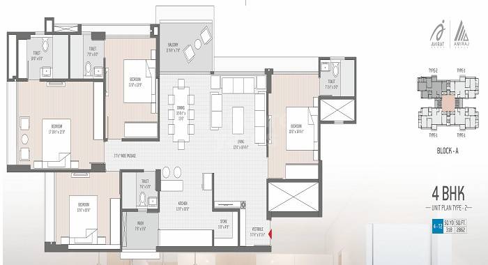 4 BHK 2862 Sq. Ft. Apartment