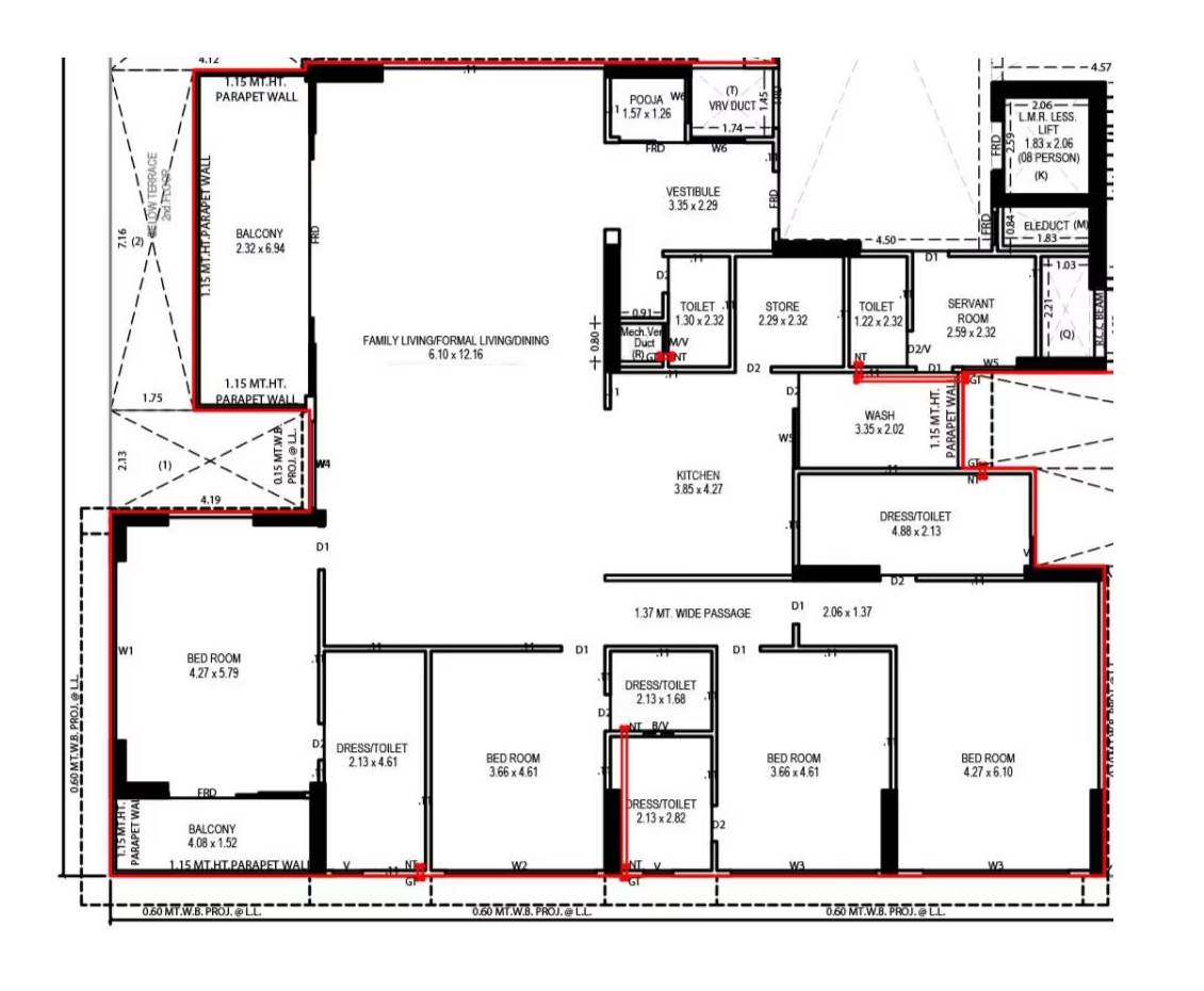 4 BHK 2709 Sq. Ft. Apartment in Bequest Shyaswa Sarovar