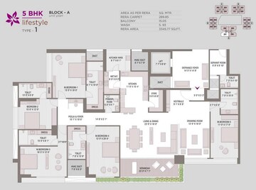  5 BHK Apartment at Constera Anamika High Point, Bodakdev – for Sale