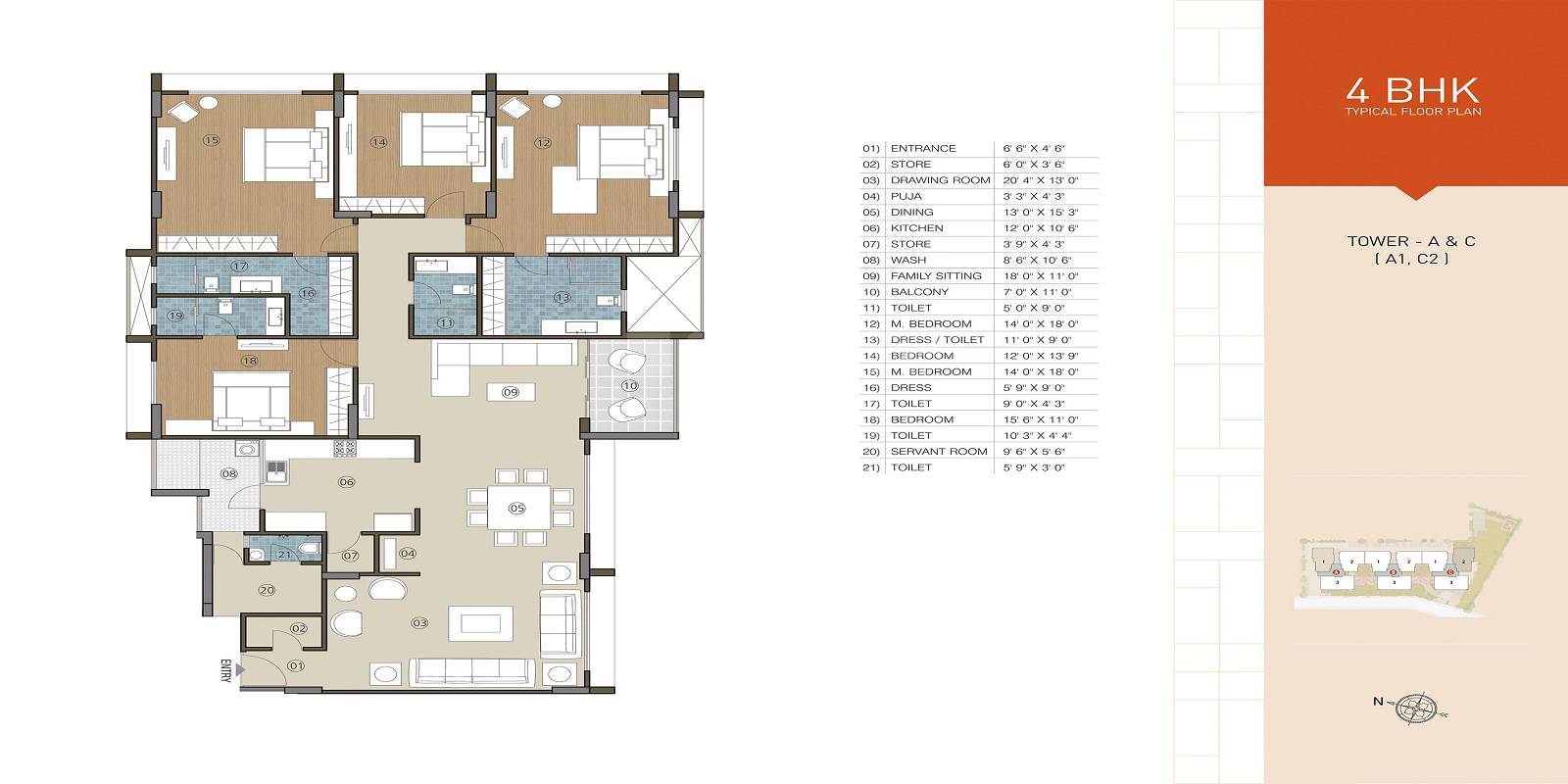 4 BHK 4400 Sq. Ft. Apartment