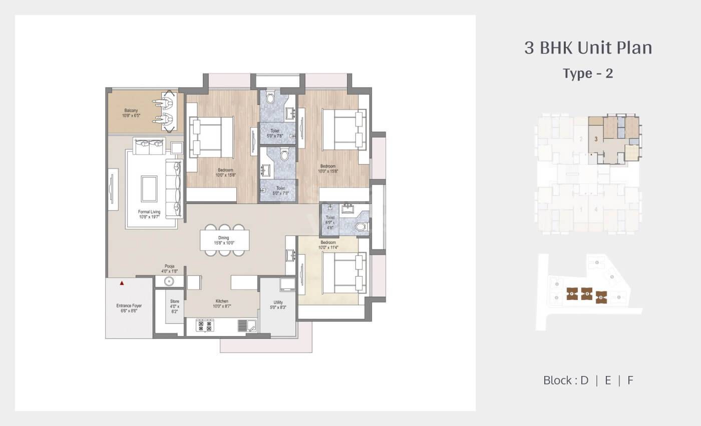 3 BHK 2250 Sq. Ft. Apartment in Deep Indraprasth Saptak