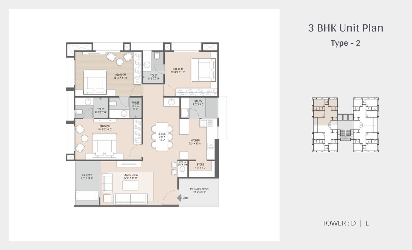 3 BHK 2400 Sq. Ft. Apartment in Deep Indraprasth Shivanta