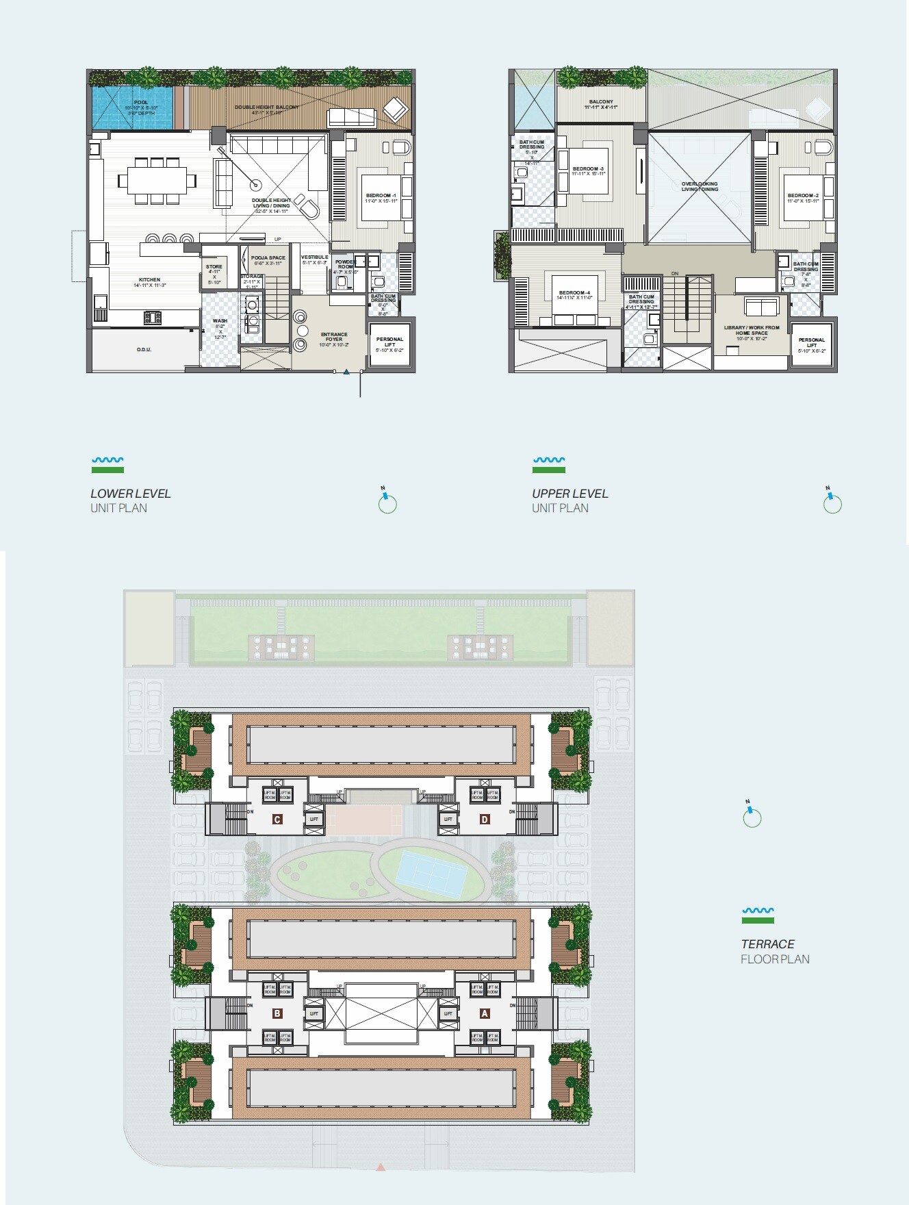 Floor plan of 4 BHK 5265 Sq. Ft. Villament in Devsatya Verdana, Ahmedabad